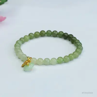 Guan Yu Jade Bracelet Clear Gradient Women Fortune Buckle