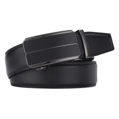 Men's Black Real Cowhide Belt Automatic Buckle Casual Business All Match