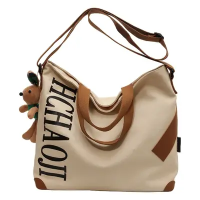 Green Canvas Shoulder Bag Women Large Capacity 2023