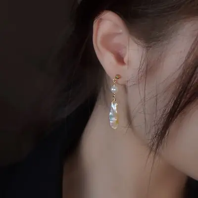 French Style Pearl Earrings for Women 925 Silver