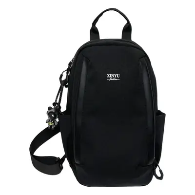 Men's Black Crossbody Backpack with Adjustable Strap