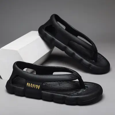 Soft Sole Flip Flops Men's Summer Driving Sandals Men's Casual Soft Bottom with Heel Beach Slippers for Outdoor Wear