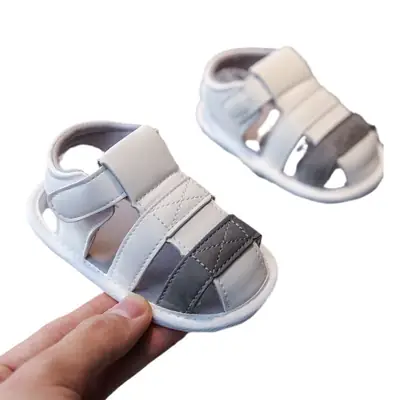 Baby shoes PU small sandals non-slip soft bottom toddler shoes baby shoes 0-18 months Velcro breathable wear-resistant spring and summer