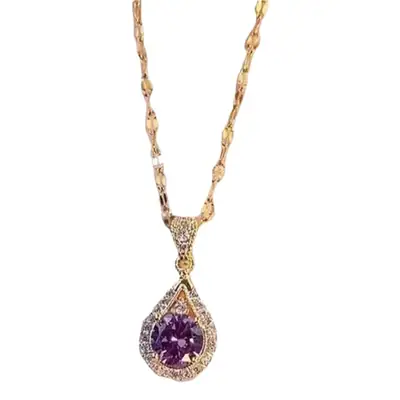 Purple Water Drop Necklace for Women