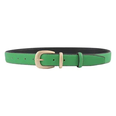 Women's Genuine Leather Belt with Gold Buckle