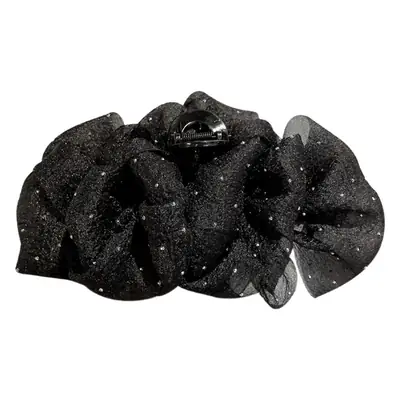 Korean Hairpin with Mesh Black White Clip