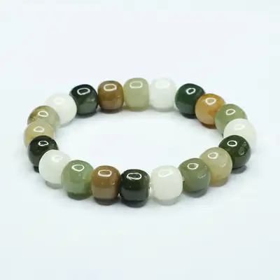 Aiyu Natural Hetian Jade Multi-Gem Bracelet Set