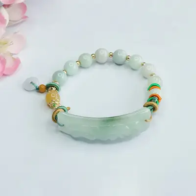 Guan Yu Jade Bracelet with Safety Buckle & Colorful Beads