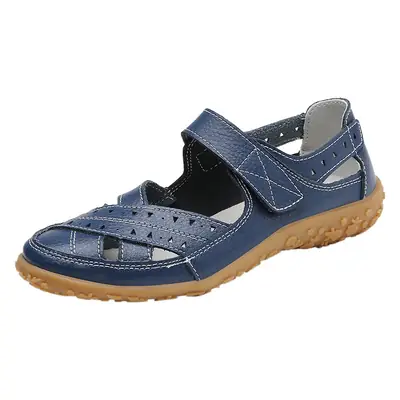 Cross-border large size 35-46 new women's sandals hollow hole shoes leather Bean shoes mother shoes women's shoes nurse