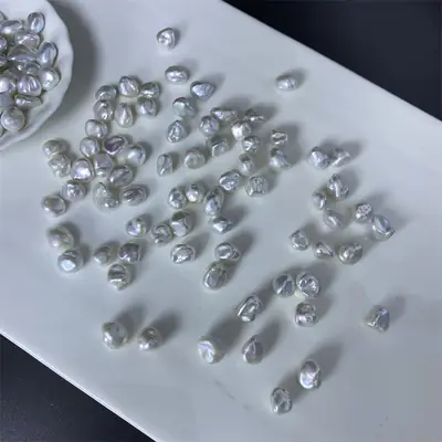 Naked Broken Silver Pearl Keshi 8-11mm Aurora Baroque Granules