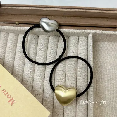 Vintage Gold Heart Hair Tie for Women