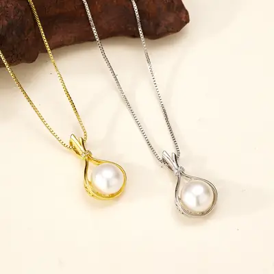 Natural Pearl Pendant for Women Gold Plated