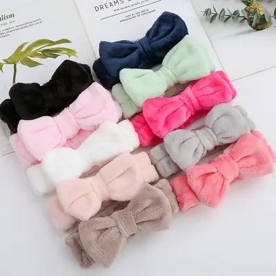 Blue Velvet Bow Headband for Women