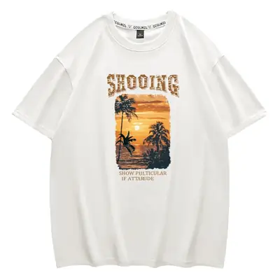 Retro Short Sleeve T-Shirt Black Summer Style