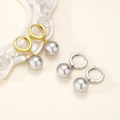 Gold Pearl Drop Earrings for Women