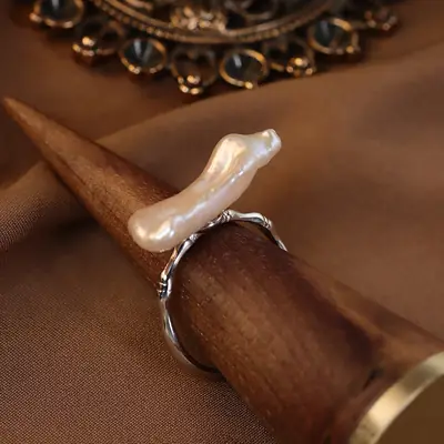 Retro Pearl Ring S925 Full Body Sterling Silver