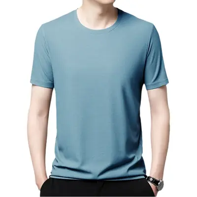 Men's Beige Short Sleeve T-Shirt Summer Wear