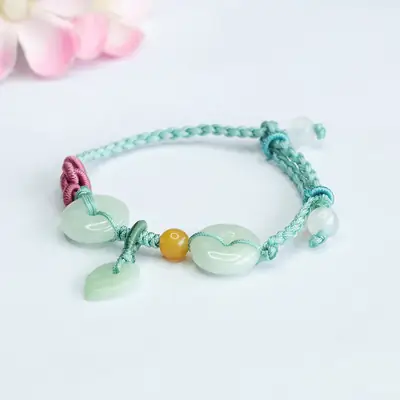 Guan Yu Jade Peace Bracelet Green Leaf Dropshipping