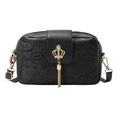 Printed Women's Shoulder Bag with Gold Clasp