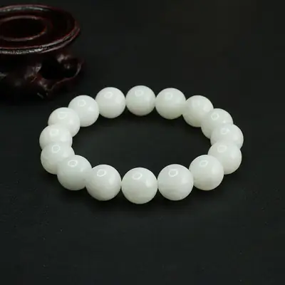 Aiyu White Jade Bracelet for Men Women