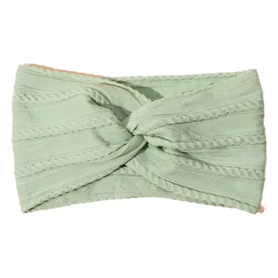 Green Cross Knot Headband for Baby Girls Nylon Elastic Wide Hairband