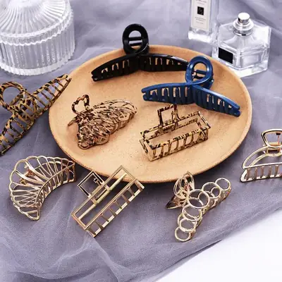 Pearl Hairpin Women's Back of Head Cyber Celebrity Large Hair Scratch Shark Clip Leopard Scratch Metal Hairpin Headwear