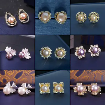 S925 Silver Pearl Earrings for Women