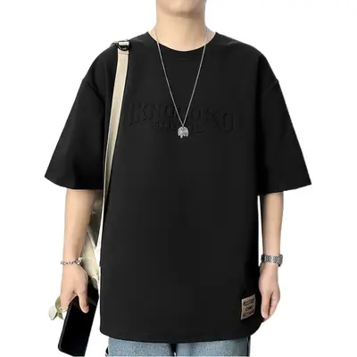 Men 2023 Summer Loose Fit Steel Print T-Shirt
