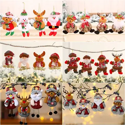 Christmas Teddy Bear Pendant Set for Winter Decor