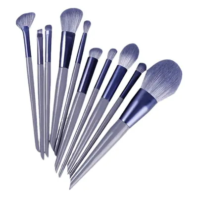 10-Piece Soft Bristled Makeup Brush Set Purple Rabbit Design