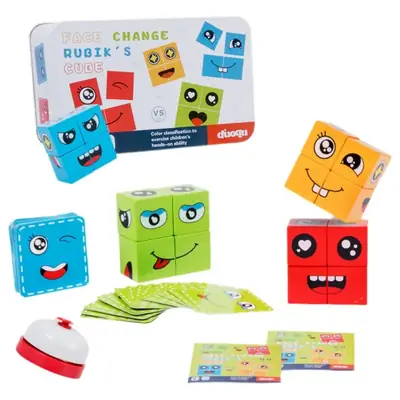 Interactive Face-Changing Rubik's Cube Puzzle for Kids