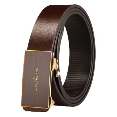 Men's Genuine Leather Automatic Buckle Belt Brown