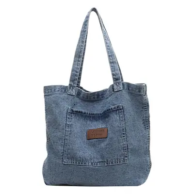 Denim Canvas Tote Bag Large Capacity Washable
