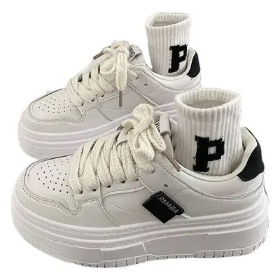 Women White Thick Platform Casual Shoes 2023