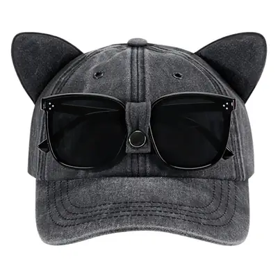 Cat Ears Sunglasses Cap for Women Men 55-105cm