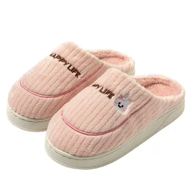 Women's Fleece Lined Cotton Slippers Moon Design