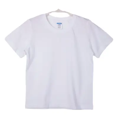 Men's White Cotton T-Shirt Short Sleeve 40"