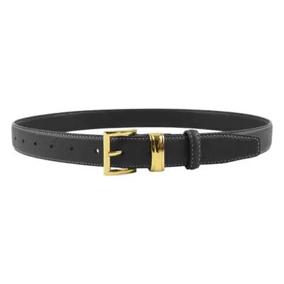 Women's Genuine Leather Belt with Gold Buckle