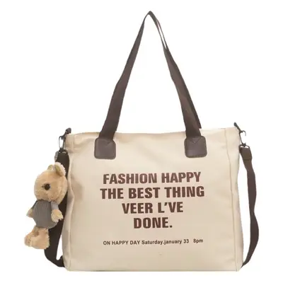 Canvas College Student Shoulder Bag 2023 Large Capacity