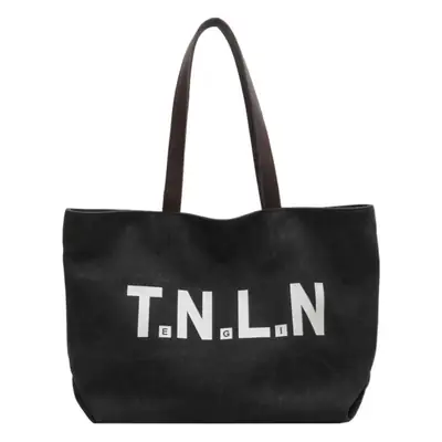 New Korean Style Black Canvas Tote Bag for Women