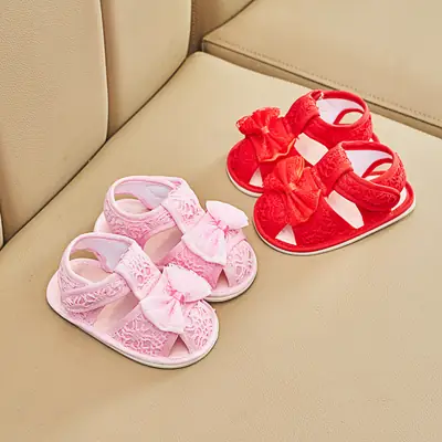 Baby mesh shoes small sandals non-slip soft rubber sole toddler shoes baby shoes 0-18 months Velcro breathable wear-resistant