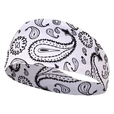 Paisley Anti-Sweat Running Headband Black