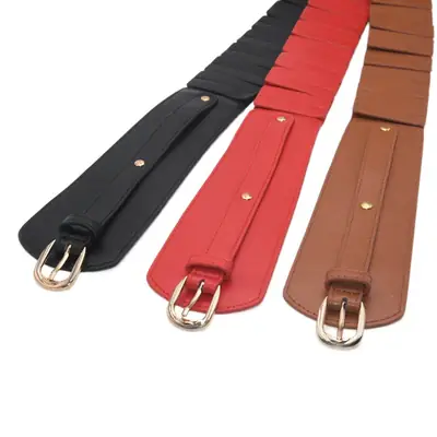 Red Extra Wide Waistband Belt for Women