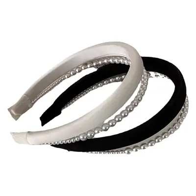 Narrow Pearl Hair Hoop Light Luxury Satin Elegant