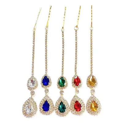 Purple Rhinestone Eyebrow Drop Hairpin for Women