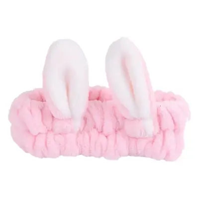 Cute Rabbit Ear Face Wash Mask Headband