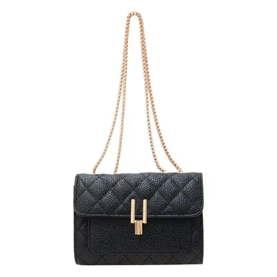 2026 Black Quilted Y-Buckle Bag with Chain Clasp