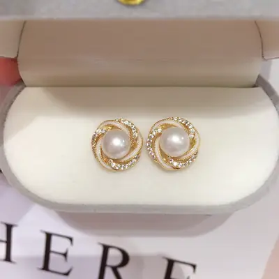 18K Gold Filled Pearl Earrings for Women