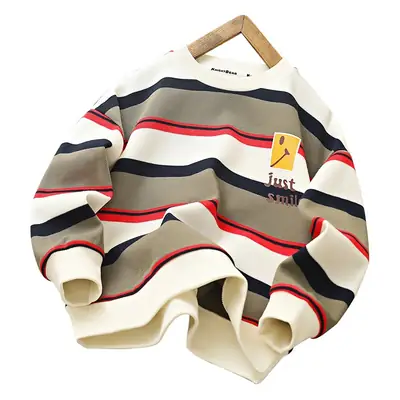 Boys Striped Sweatshirt 2026 Spring Long Sleeve