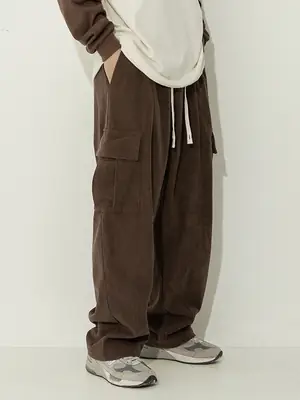 Japanese Style Corduroy Pants Brown 2025 Spring